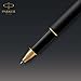 PARKER Sonnet Rollerball Pen, Matte Black Lacquer with Gold Trim, Fine Point Black Ink (1931518)