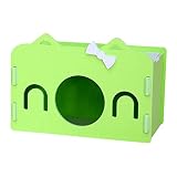 CCEKD Cage Dessin animé nid de Hamster Petit Animal Maison en Bois lit Cage nid pour Animaux de Compagnie château Maison de château de hérisson, Vert, S