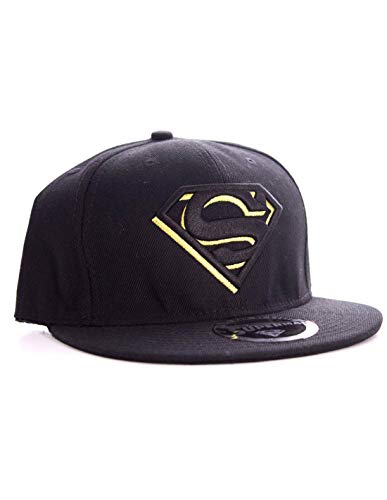 Casquette Superman DC Comics premium noire finitions logo brodé or métallisé