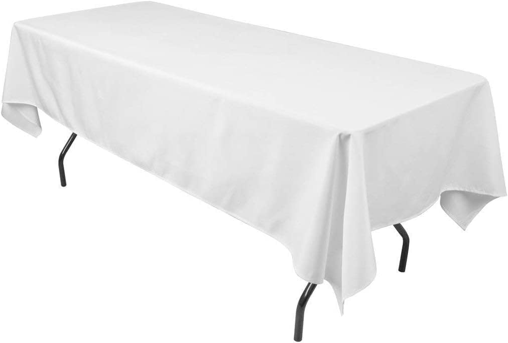 Valentina Textile Inc Premium Polyester Tablecloth - 60" x 108" Rectangle White Tablecloth for Wedding, Restaurant or Banquet(Royal)