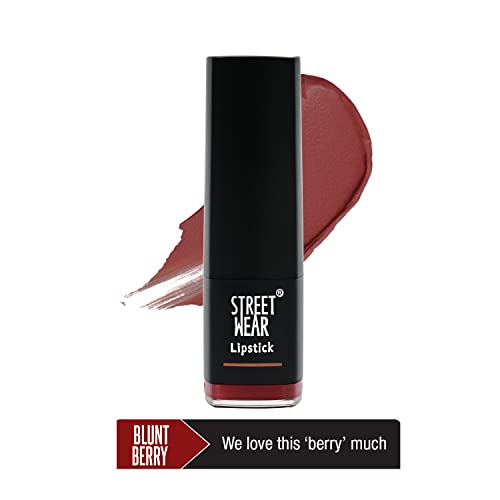 Image of STREET WEAR Matte Lipstick -BLUNT BERRY (Berry) - 4.2 gms -Longwear, Velvety texture, Fade-resistant, High Color payoff, Lightweight Matte Lipstick, Plant-based Canuuba wax, Paraben-free