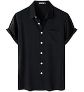 JEMITOP Men's Summer Cooling Shirts Lightweight Breathable Short Sleeve Button up Shirts for Beac...