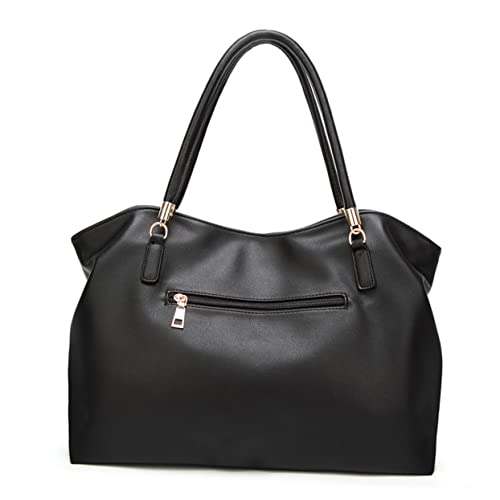 Sac à main PU Healvian noir grand format pour en finir avec les sacs surchargés