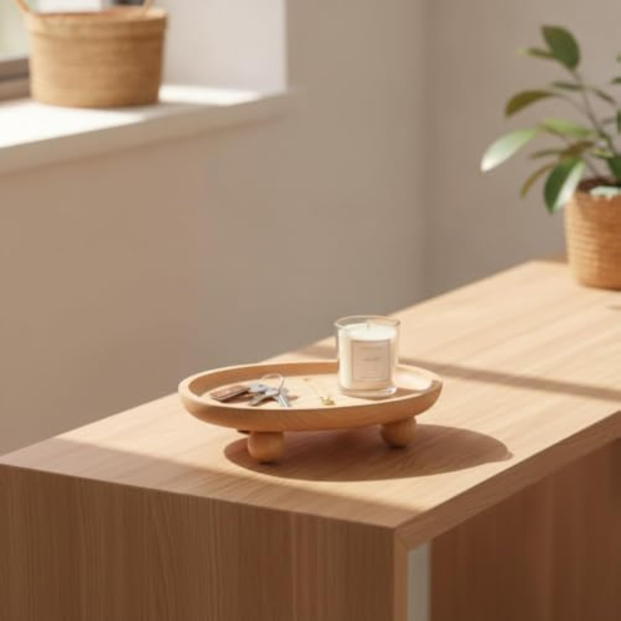 Oval Wood Tray, Minimalist