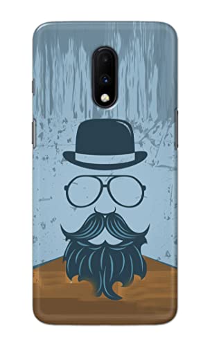 Image of PRINTFIDAA Mustache Beard and Hairstyle Hipster in Glasses Printed Designer Hard Case for OnePlus 6T Back Cover -(e) RPM1002