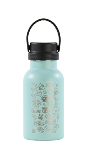 KINETICO SPAIN S.L.U. F.C. Barcellona - Borraccia termica bottiglia dacqua in acciaio doppio isolamento 12 ore di bevanda calda e 24 ore di fredda 350 ml 7.3 x 19.5 cm inox blu