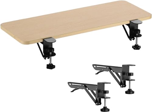 JFGCTYHXY Bandeja para Teclado, Bandeja for Teclado con Abrazadera y Soportes Plegables, for Ampliar el Escritorio, Soporte for Brazos, reposabrazos(Maple,55 * 25cm(22x10Inch))