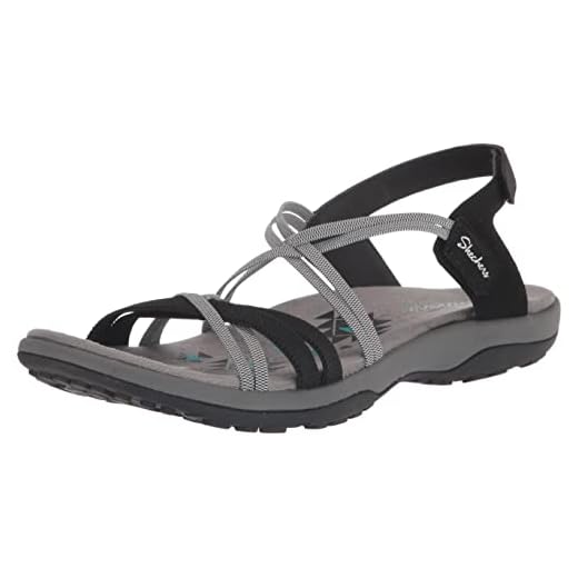 Skechers Reggae Slim Takes Two, Sandalias Mujer, Black, 37 EU