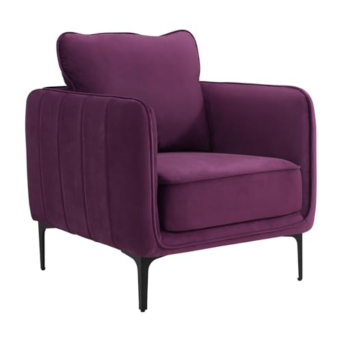 Sillón Contemporáneo Tela Velour Negro miniatura 1