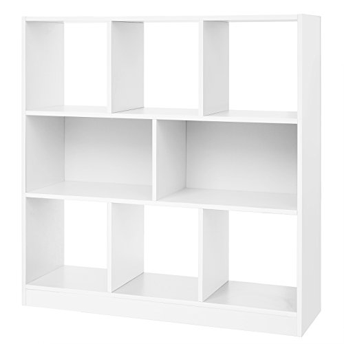 VASAGLE Wooden Bookcase Open Cubes Shelves, Free Standing Bookshelf Storage Unit Display Cabinet, 33.9 x 11 x 37.2 Inches, White ULBC52WTV1
