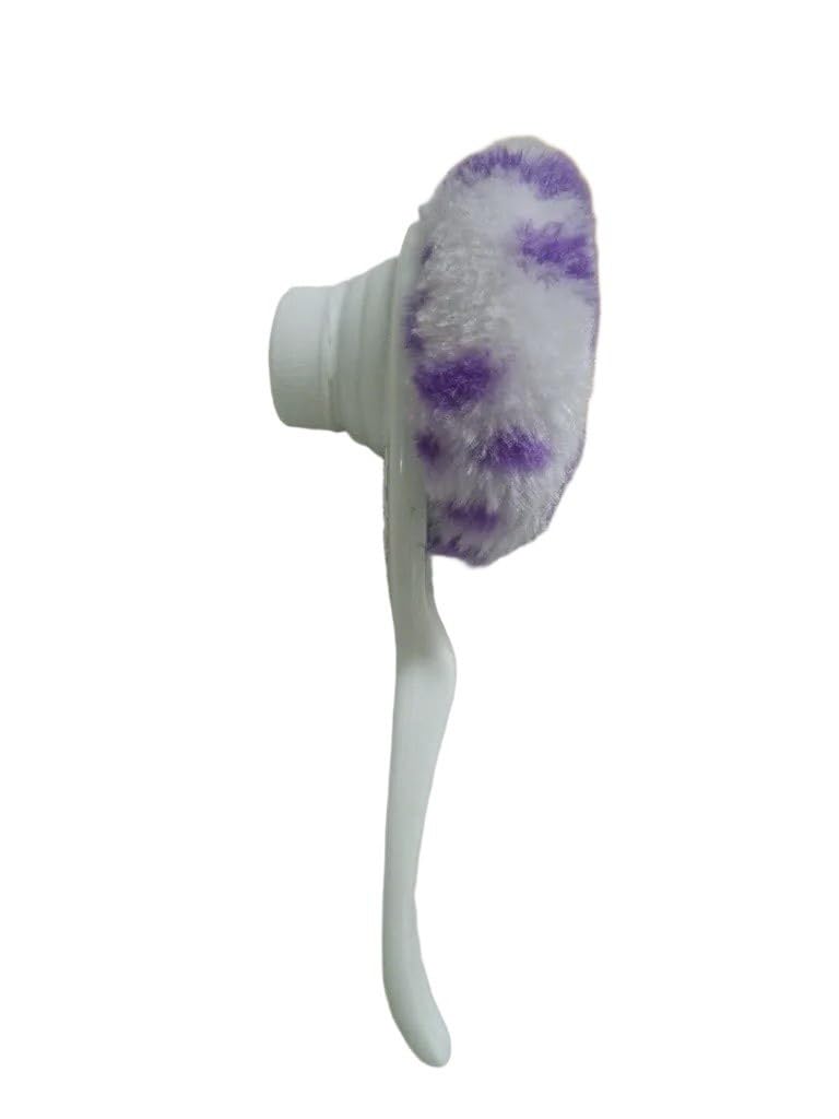 Powder Puff Applicator with Handle, 19 cm Length, White and Purple-image-44