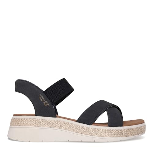 Image of Skechers Women's 114414 BOBS Sun Ray Move Over Slip-Ins Black Sandals (WIDE)