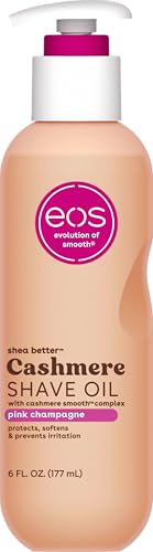 eos Cashmere Shave Oil – Pink Champagne, Moisturizing Shave Oil with Shea Butter & Glycerin, Helps Prevents...