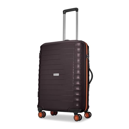 Image of Aristocrat Altitude 8 Wheel Medium Size (Check-in) Hard Case Trolley Bag | Combination Lock |Tough and Durable Polypropylene Luggage | 3 Year International Warranty| 68 CM Suitcase for Travel| Brown