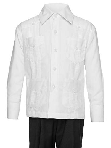 Big Boy's Little Boys Long Sleeve/Short Sleeve Linen Look Guayabera Shirt