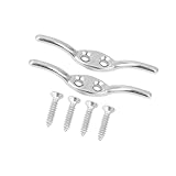 ACROPIX 2 Set 2 Inch 316 Stainless Steel Universal Marine Boat Flagpole Cleat Hook with 4 Mounting Screws Car Parts