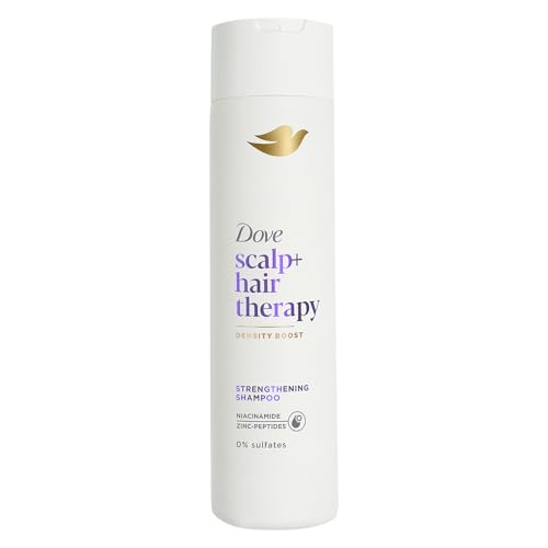 Dove Scalp + Hair Therapy Sulphate Free Density Boost Strengthening Shampoo with Niacinamide and Zinc-Peptides for visibly denser hair