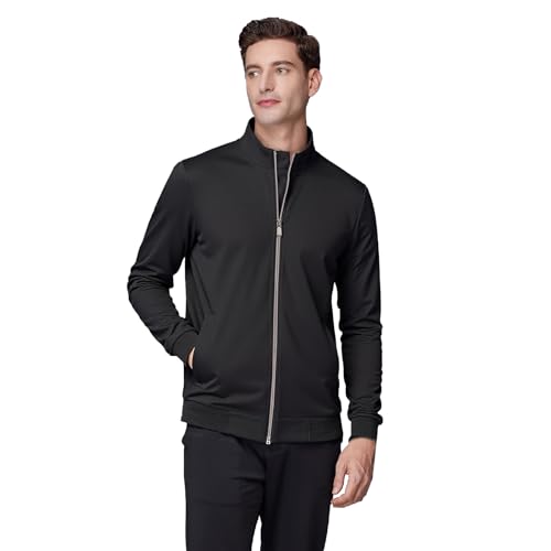 Men's Lightweight Bomber Jackets Full Zip-Up Casual Windbreaker with Pockets3