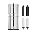 FACHIOO Gravity-Fed Water Filter System with Black 2 Carbon Filters & FACHIOO 2 Ceramics Filters Washable Filters, Provides Clean, Refreshing Water at Home, Camping, RVing, Off-Grid, Emergencies