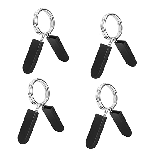 Mikikit 4Pcs Spring Clip Collars for Weightlifting Durable Dumbbell Barbell Clamps Sturdy and Easy to Use Slip Design for Powerlifting and Cross Fit Secure Gym Accessories