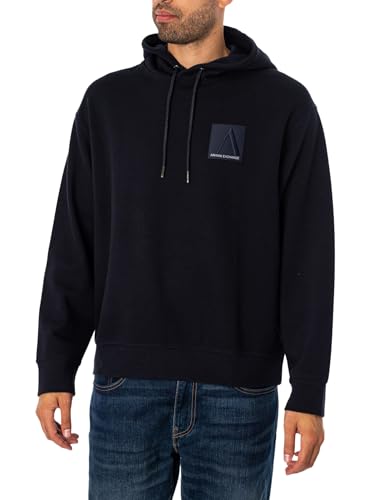 Armani Exchange Men's Limited Edition a Line Logo Stretch Cotton Poly Hooded Drawstring Sweatshirt2
