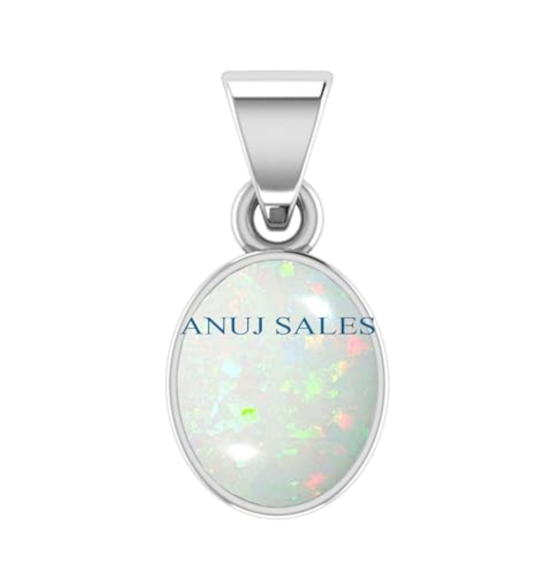 Natural Opal Silver Plated Pendant Locket, Certified Gemstone