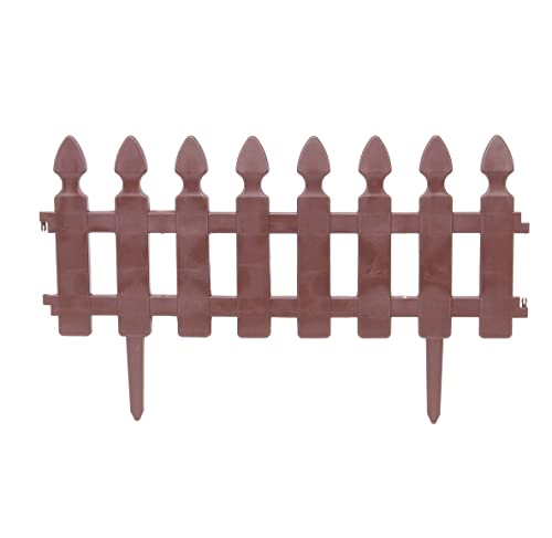 The Secret Home - Set de 4 Vallas para Jardín – Vallas de Propileno – Color Marrón - Decoración y Protección para Hogar - Ideal para Jardín, Piscina y Terraza (Modelo 6)