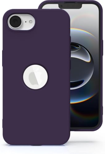 Image of Elzzi Microfiber Logo Cover Compatible for iPhone 16e Case Liquid Silicone Cases Full Body 4 Layer Protective Covers Shockproof Back Cover (Deep)