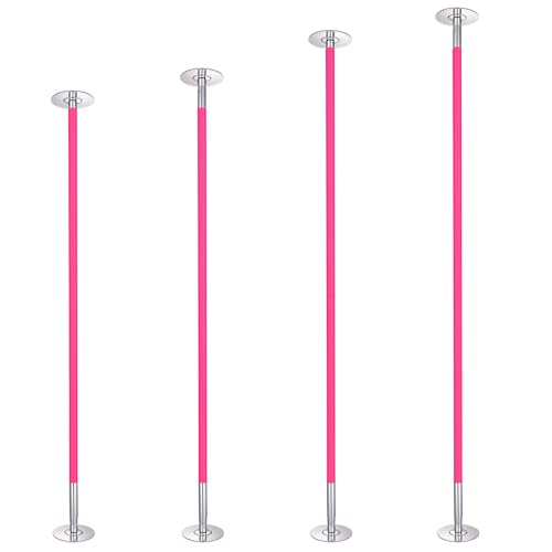 HeyJiaYu Portable 9.25ft Dance Pole Kit Height Adjustment, Silicone Dance Pole, Removable Spinning & Static Dancing Pole Pink
