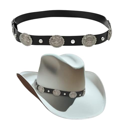 Image of Gamboa Hat Bands for Cowboy and Cowgirl Western Accesories for Men and Women Leather Style Hat Belt Band