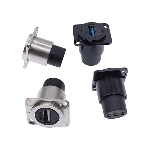 Conector USB 2.0 hembra a hembra de metal resistente color plata para panel 1