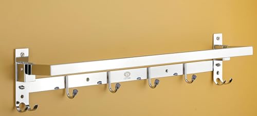 Image of iSTAR Stainless Steel 24 Inch Folding Towel Rack | Silver Towel Stand | Towel Rod | Shelf for Bathroom | Bathroom Accessories (Silver, Pack of 3)