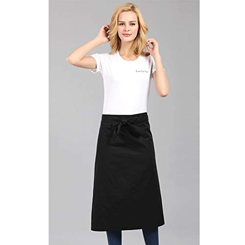 Altafini Unisex Chef Apron - Half-Length Waist Apron With No Pocket, Black, One Size #TOP2