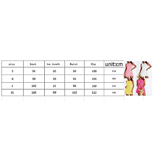 Yuemengxuan Women Casual Tank Dress Sleeveless Mock Neck Back Zipper Linen Summer Dress Scallop Halter Dress Sundress Beachwear (White, S) #TOP2