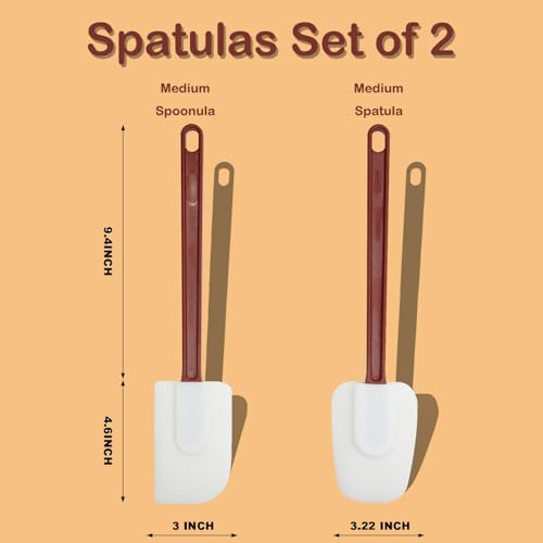 Silicone-Spatulas-Heat-ResistantCommercial-Spatula-for-CookingHeavy-Duty-Rubber-SpatulasSilicone-Spatula-Set-of-2-135inch Silicone Spatulas Heat ResistantCommercial Spatula for CookingHeavy Duty Rubber SpatulasSilicone Spatula Set of 2 135inch