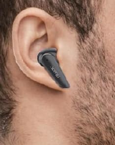 Close-up of TRAKK Hearing Amplifier in ear