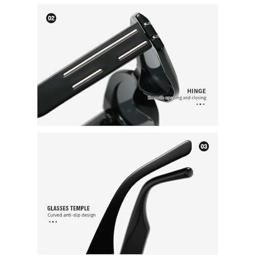 Image of Square Thick Frame Wide Leg Sunglasses Women Retro Beach Sunglasses Men Hip Hop Party Sun Glasses UV400