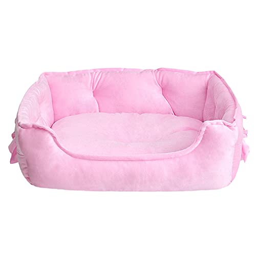 pawstrip Pink Princess Hundebett für kleine Hunde Welpen, weiches Anti-Rutsch-Katzenbett für Kätzchen, waschbar, atmungsaktiv, Haustiersofa (Rosa, S)