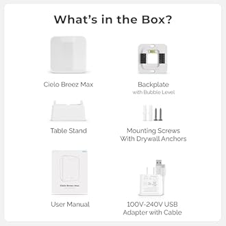 Breez Max | ENERGY STAR CERTIFIED Smart AC Controller | WiFi Thermostat for Mini-Split, Window, Portable ACs/Heat Pumps | AI-Based Tech | Free App, No Subscriptions | Alexa, Google, IFTTT etc. (White)