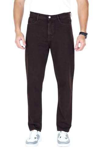 Image of Men's Straight Fit Stylish Non Stretch Mid Rise Pure Cotton Crafted with Premium Fabric Relaxed Jeans Available in Variety of Colour