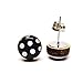 Stud Earrings, Polka Dot, 10 mm, Handmade, Stainless Steel Posts for Sensitive Ears Retro Studs For Women Men Girls (Black and White Polka Dots)