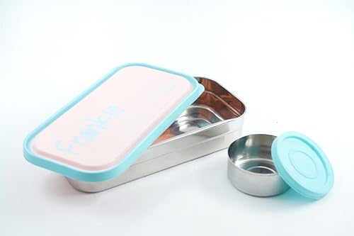 Image of TOFEE Small Frankie Stainless Steel Lunch Box with 1 Small Box Compact Design Airtight Leak Proof Lunch Box for Office, School, Picnic,Lunch Box for Kids,School,Girls,Boys (Baby Peach)