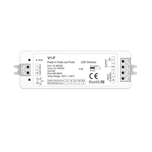 Variateur LED monochrome 12V 24V avec télécommande 2.4G 4 zones V1-F