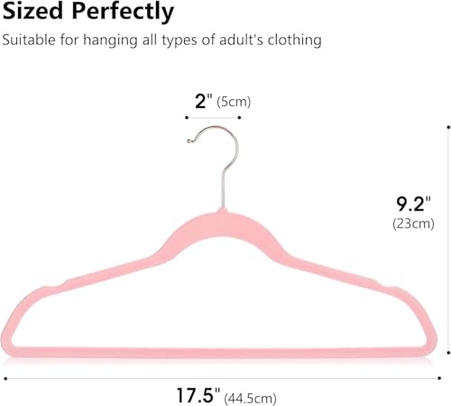 Image of ALPHIT SALE Slim Plastic Hangers for Clothes - Heavy Duty Non-Velvet Hangers with 360 Swivel Chrome Hook & Non Slip Notches - Ideal for Dresses Coats Shirts Jackets & More (Pink, 48)