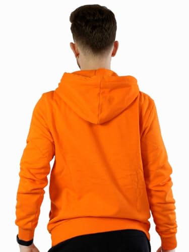 Moletom Canguru Masculino Capuz e Bolso (BR, Alfa, G, Regular, Regular, Laranja)