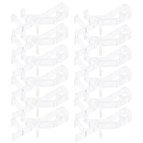 CLISPEED Ligeros y Fáciles de Ajustar 12 Clips Acrílicos Transparentes para Cenefa de Persiana Ideales para Persianas de Ventana en Hogar u Oficina