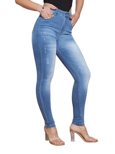 Image of Miss Chase Women's Skinny High Rise Cropped Stretchable Denim Jeans