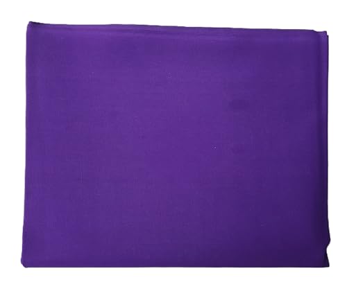 Image of Pure Cotton Poplin Unstitched Fabric 2.2 Meters x 32 Inches Solid Colour Cloth Material for Women's Saree Skirts, Petticoats, Pyjamas, Patiyala Pants, Salwar Etc. (Purple)