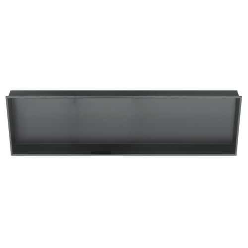 PULSE ShowerSpas NI-1236-GMB - Estante de pared rectangular de acero inoxidable para ducha, color negro plomizo