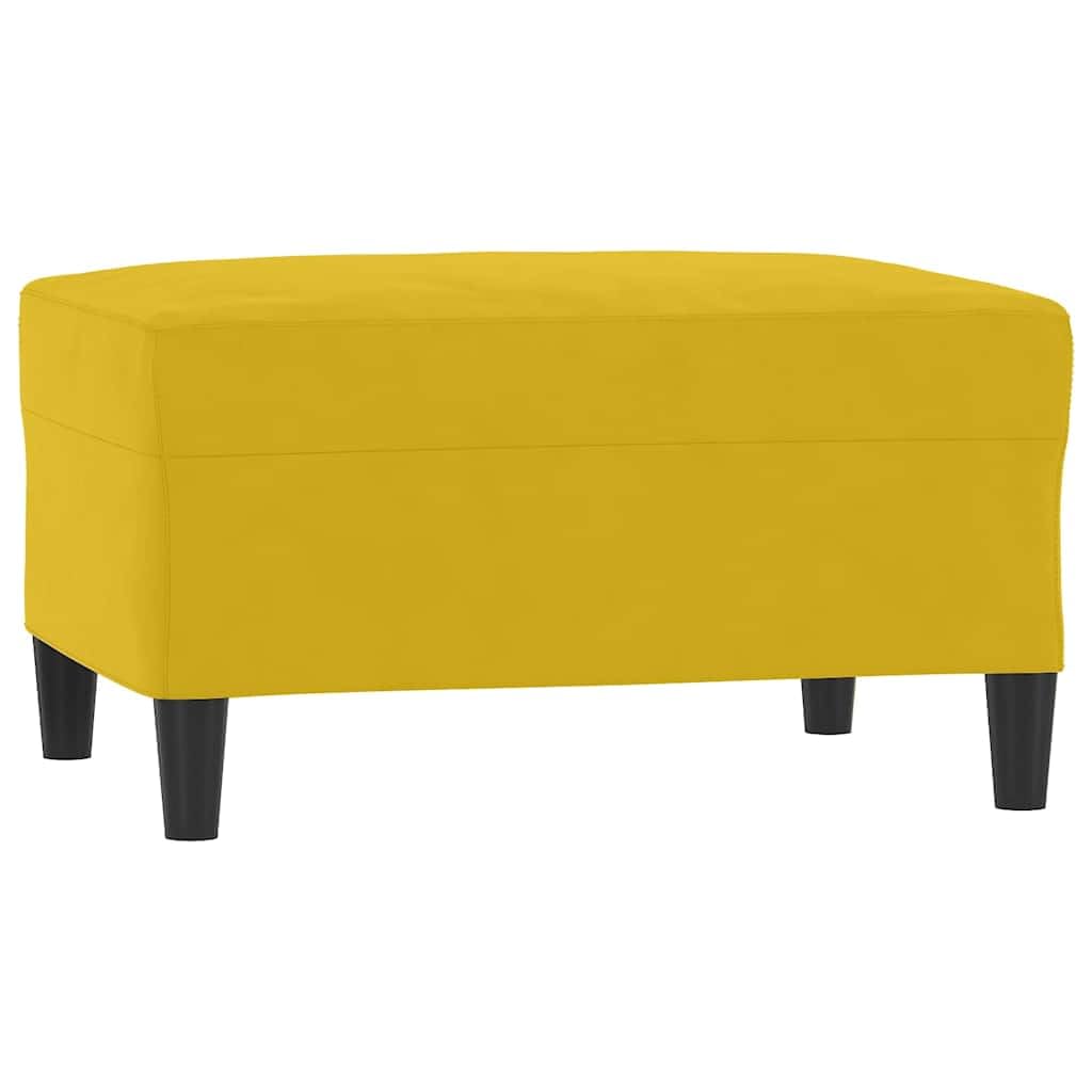 Juego de 4 sofás de terciopelo amarillo, 78/138/198 x 77 x 80 cm, sofá con taburete y cojín, cómodo sofá pequeño para salón, dormitorio y oficina
